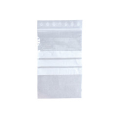 Doorzichtuge zakjes met gripsluiting en witte schrijfstroken 10x15 cm